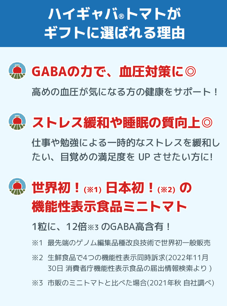 ハイギャバトマトがギフトに選ばれる理由