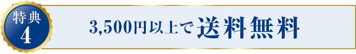 特典4:3,500円以上で送料無料
