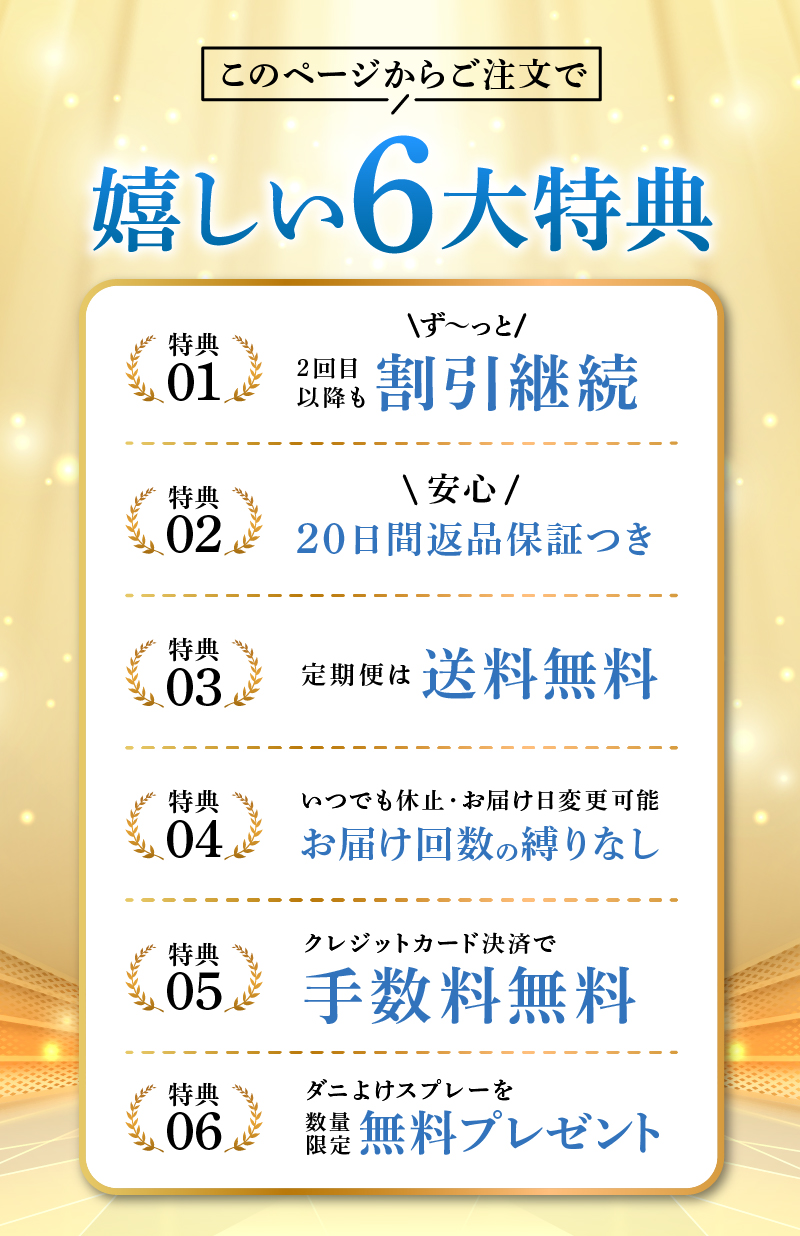 嬉しい6大特典