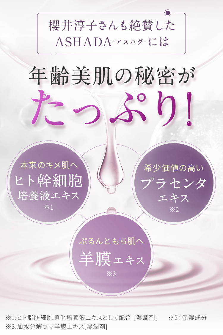 アスハダには年齢美肌の秘密がたっぷり！