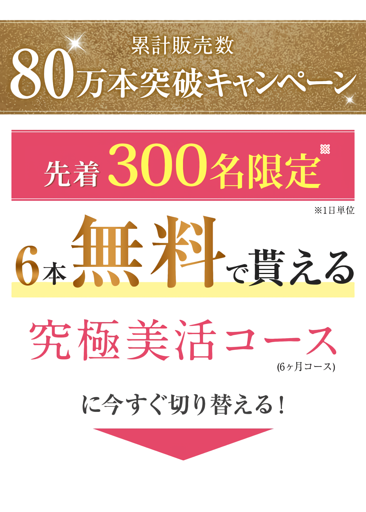 先着300名様限定で6本分が無料