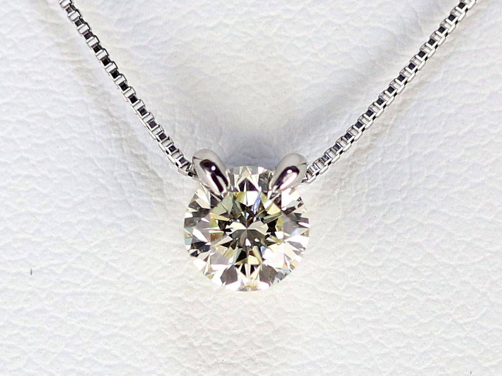 心をつかむ　天然ベリーライトイエローダイヤモンド0.572ct   ペンダントPT950　ネックレスPT850 付き 鑑定書付 c