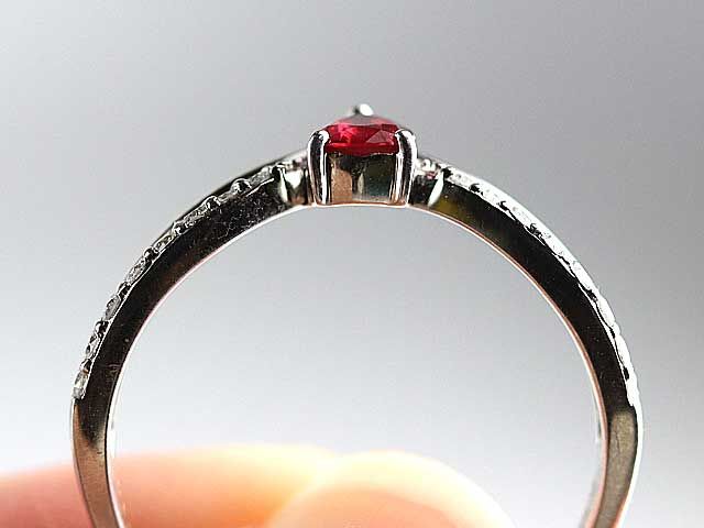 ときめき　ノーヒートピジョンルビー 0.26ct　ダイアモンド 0.13ct  11号　指輪　リング　PT900　014　鑑別書付