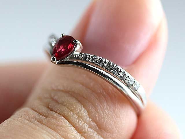 ときめき　ノーヒートピジョンルビー 0.26ct　ダイアモンド 0.13ct  11号　指輪　リング　PT900　014　鑑別書付