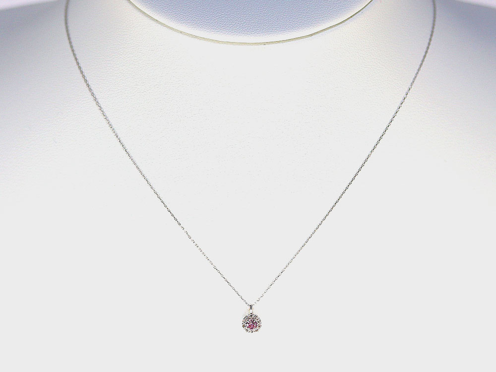 偉大なエネルギー　ピンク　パパラチアサファイア　ダイヤモンド　ネックレス　プラチナ　017　レア