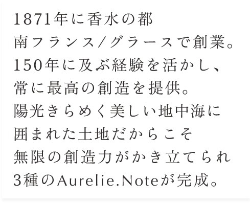 1871年に香水の都南フランス/グラースで創業
