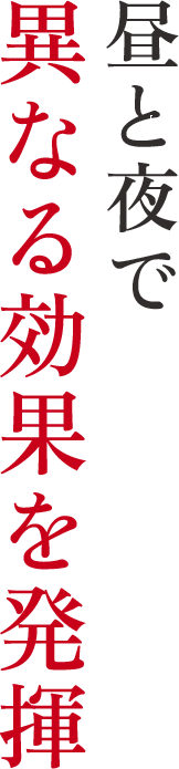 昼と夜で異なる効果を発揮