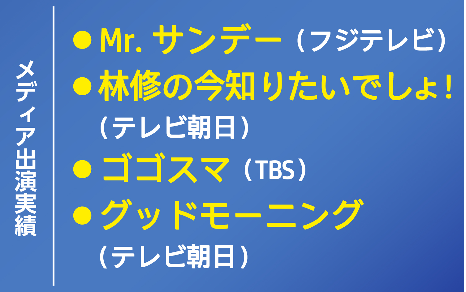 メディア出演実績