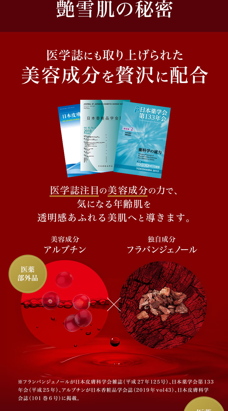 医学誌にも取り上げられた美容成分を贅沢に配合