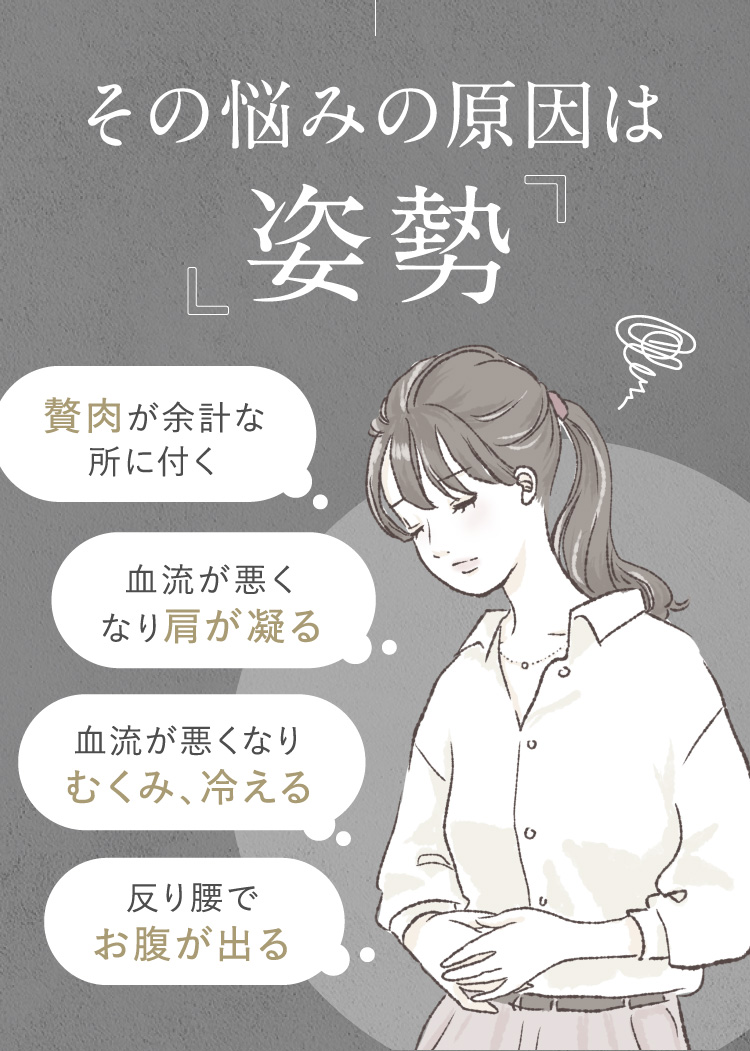 その悩みの原因は「姿勢」