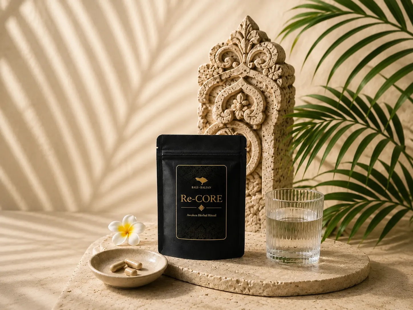 Re-COREの静かなセルフケア習慣を表現した背景
