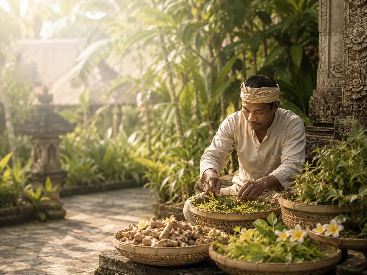 植物素材を育てるインドネシアの生産者イメージ