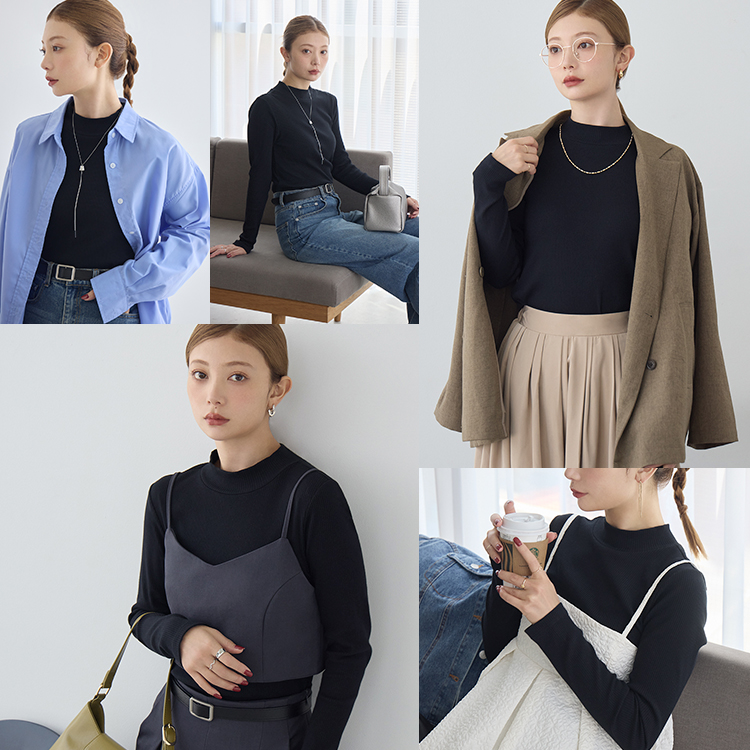 カップイン プチハイネックT ロング [カラー]	: ブラック, [サイズ]: S