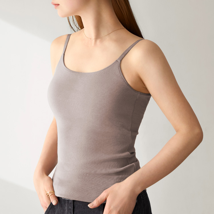 カップイン リブUバック キャミソール [カラー]: グレージュ, [サイズ]: S