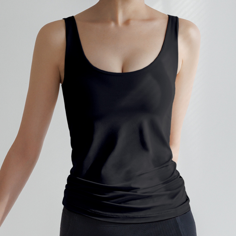 カップイン サラタンクトップ サイズ: S, カラー: ブラック