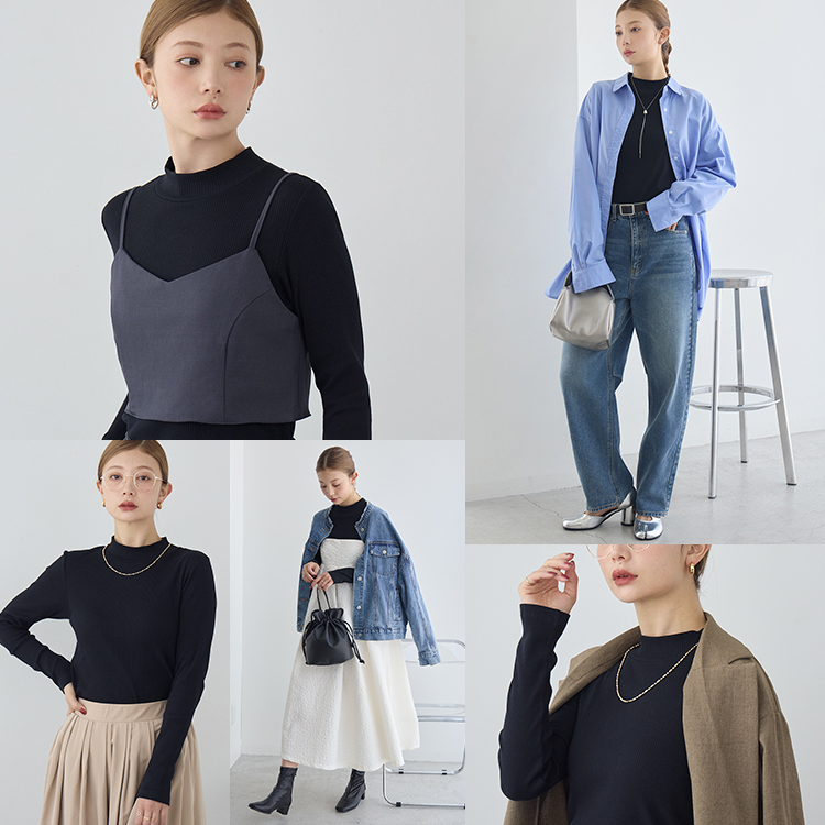 カップイン プチハイネックT ロング [カラー]	: ブラック, [サイズ]: S