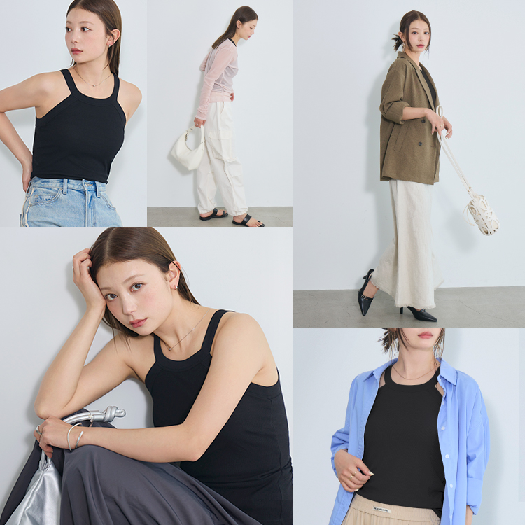 カップイン ホルターネック タンクトップ [カラー]	: ブラック, [サイズ]: S