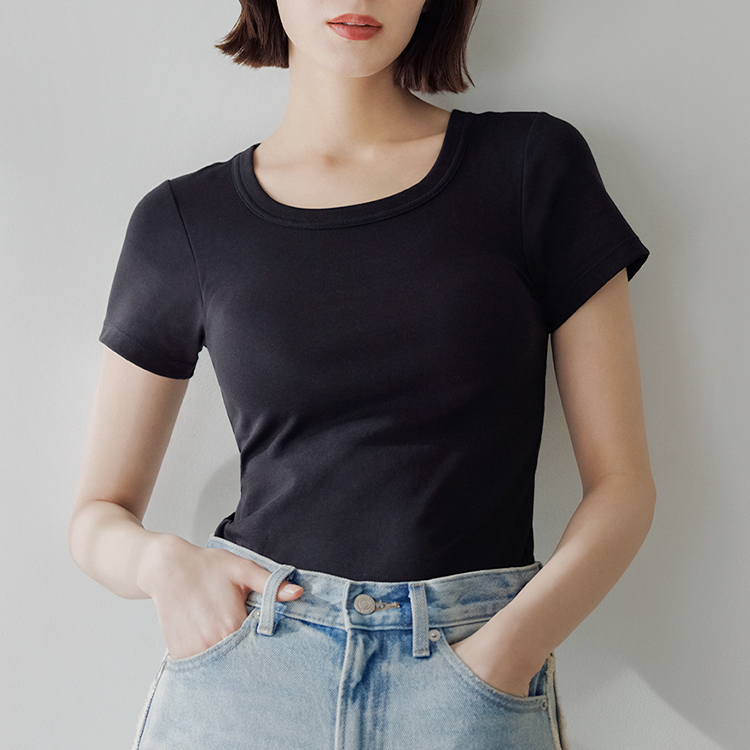 カップイン クルーネックT [カラー]	: ブラック, [サイズ]: S