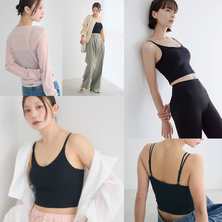 カップイン クロップドキャミソール [カラー]	: ブラック, [サイズ]: S