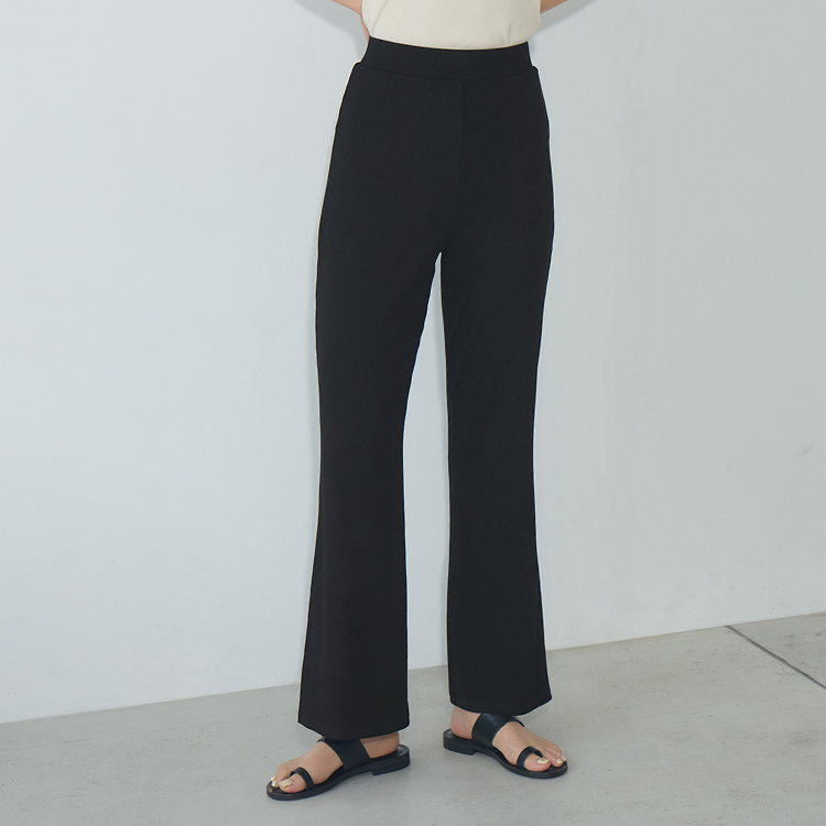 ガードルイン リブフレアパンツ [カラー]: ブラック, [サイズ]: S