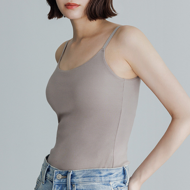 カップイン リブUバック キャミソール [カラー]: グレージュ, [サイズ]: S