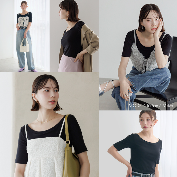 カップイン ボートネックT ハーフ [カラー]	: ブラック, [サイズ]: S