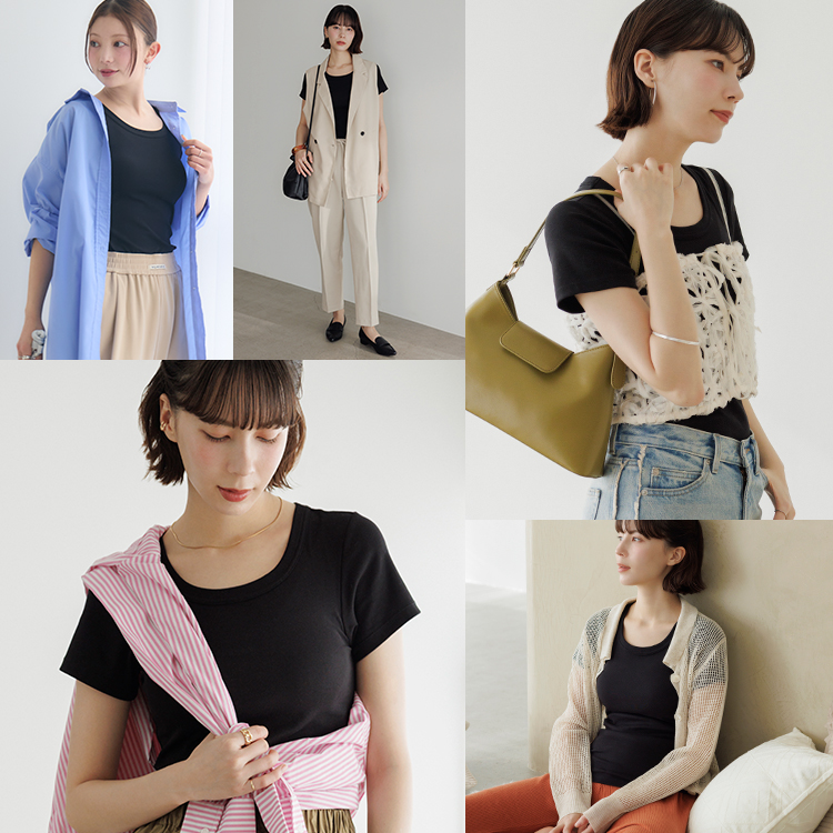 カップイン クルーネックT [カラー]	: ブラック, [サイズ]: S