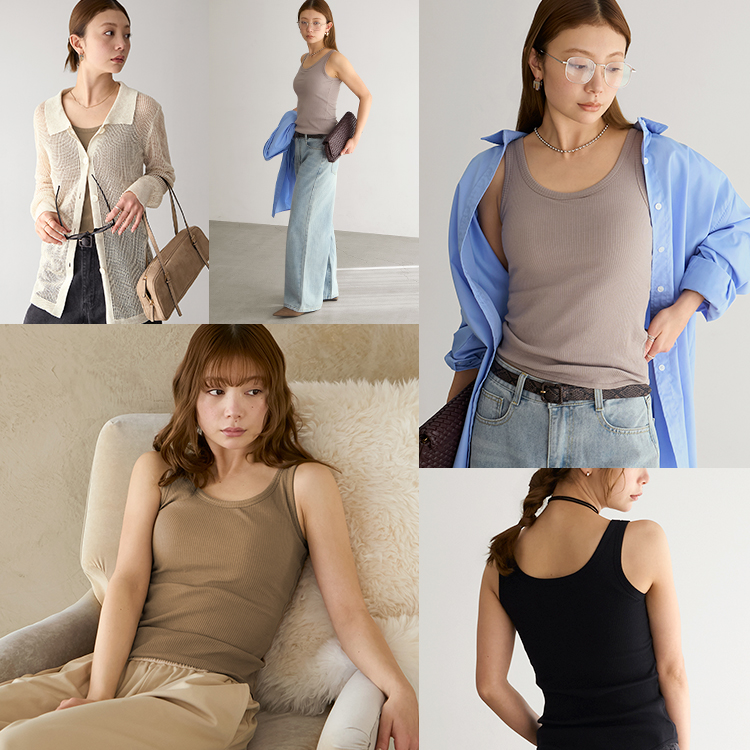 カップイン リブタンクトップ [カラー]: グレージュ, [サイズ]: S