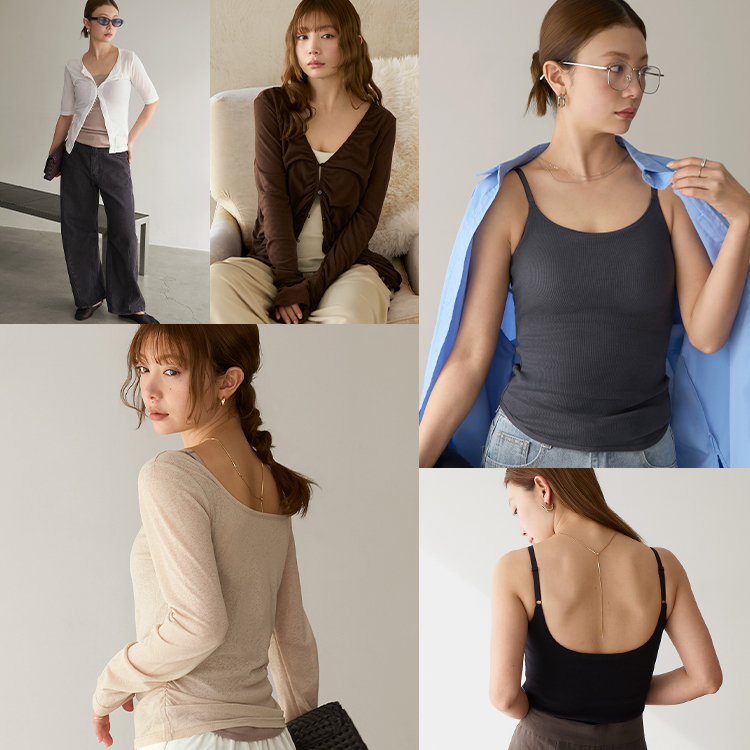 カップイン リブUバック キャミソール [カラー]: グレージュ, [サイズ]: S