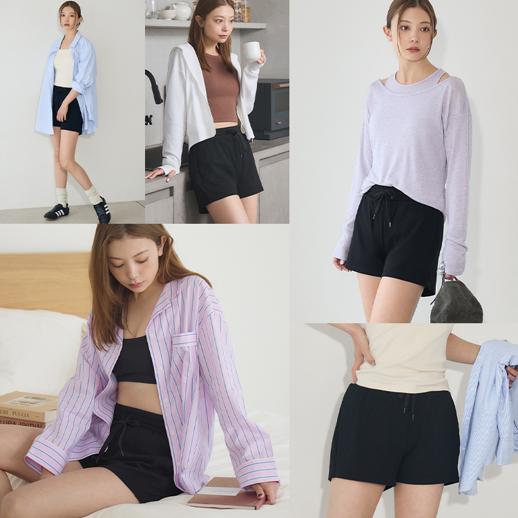 【NEW】ガードルイン リブショートパンツ [カラー]: ブラック, [サイズ]: S