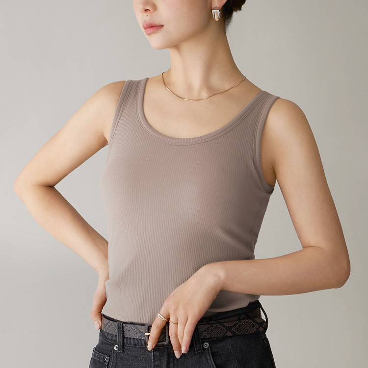 カップイン リブタンクトップ [カラー]: グレージュ, [サイズ]: S