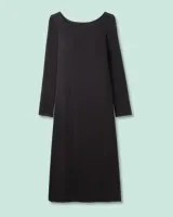 カップイン ボートネック ワンピース ロング