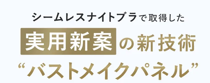 シームレスナイトブラで取得した実用新案の新技術バストメイクパネル