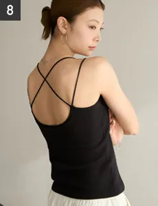 8位 カップイン バッククロス キャミソール