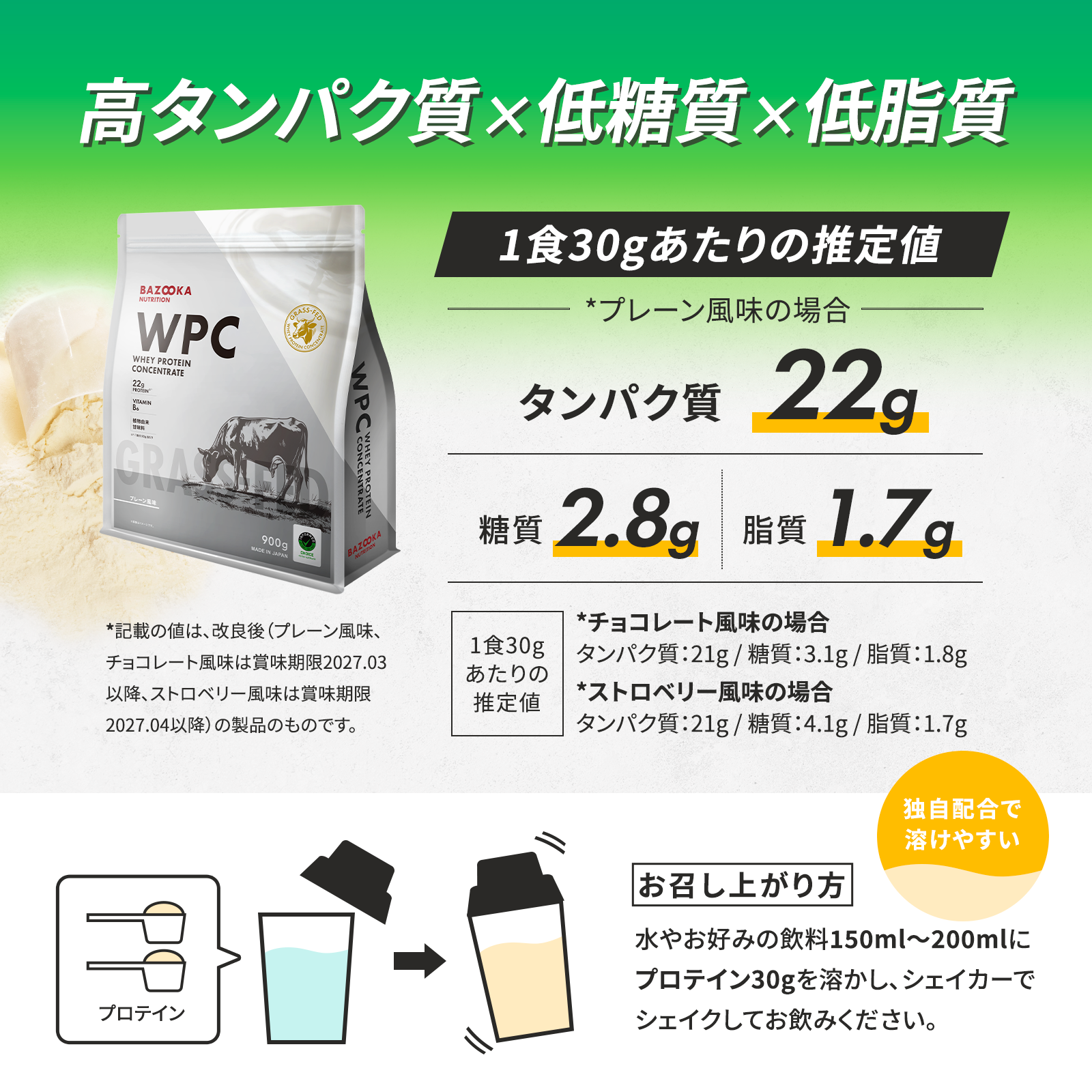 【定期】WPC（ホエイプロテイン） 味（WPC）: プレーン