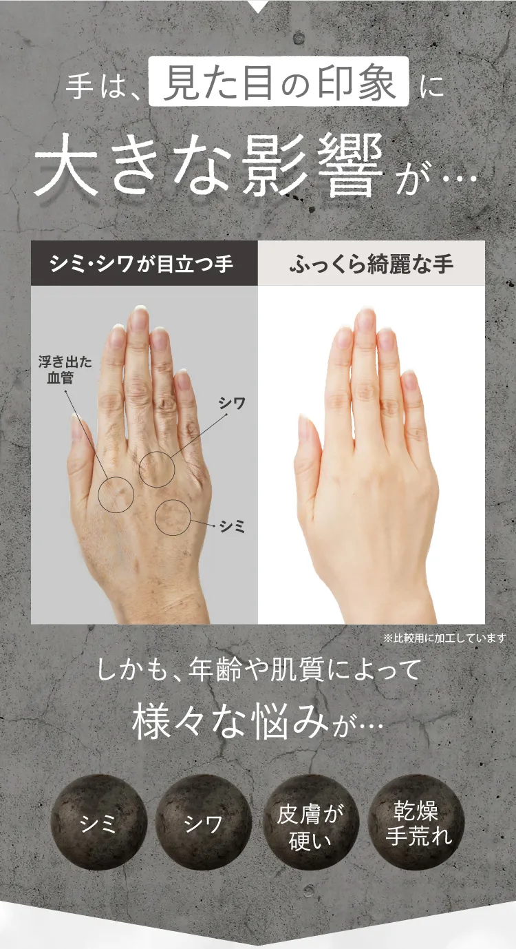 手の衰えは、見た目印象にが…