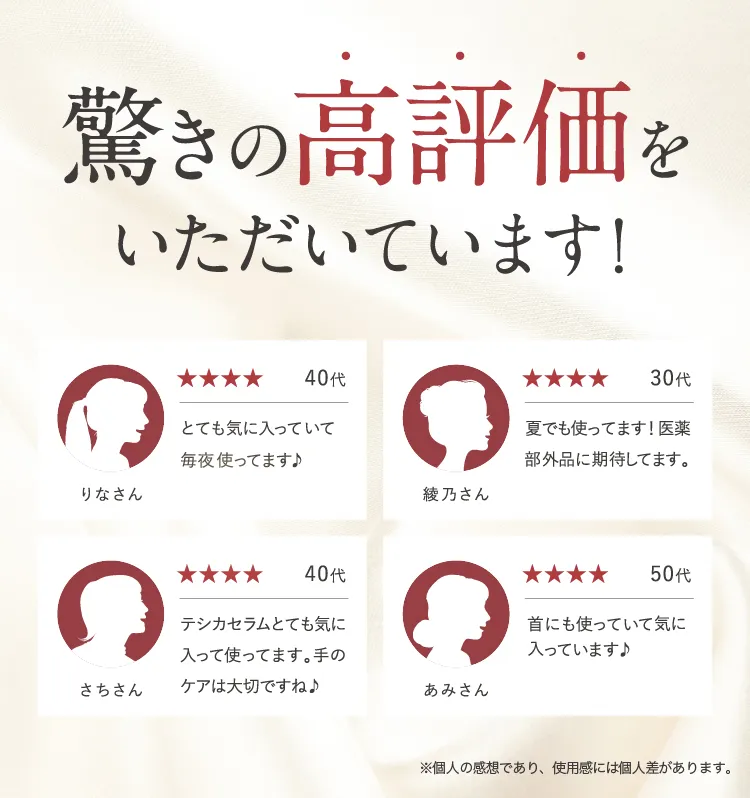 驚きの高評価をいただいています！