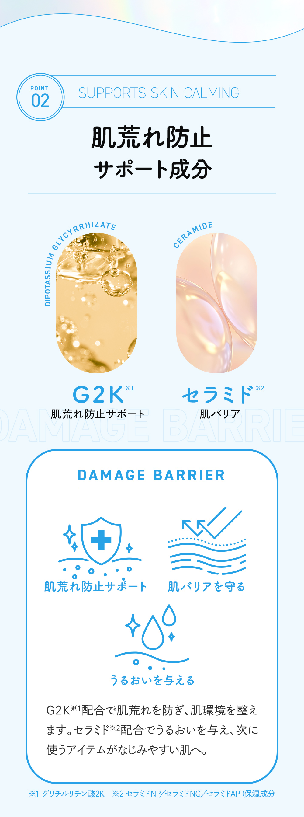 肌荒れ防止サポート成分　G2K　セラミド