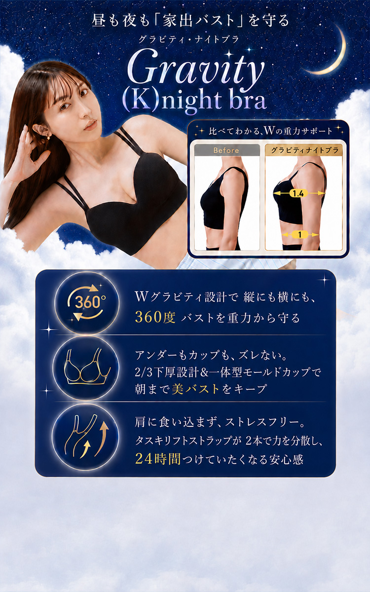 守り支えるナイトブラ BELMISE グラビティナイトブラ