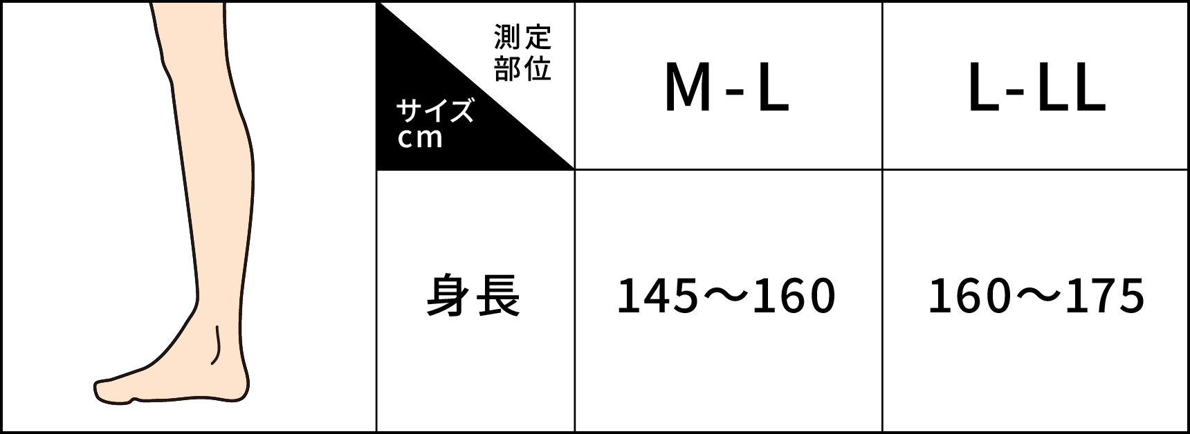 スリムフルレッグクイックプラスサイズガイド