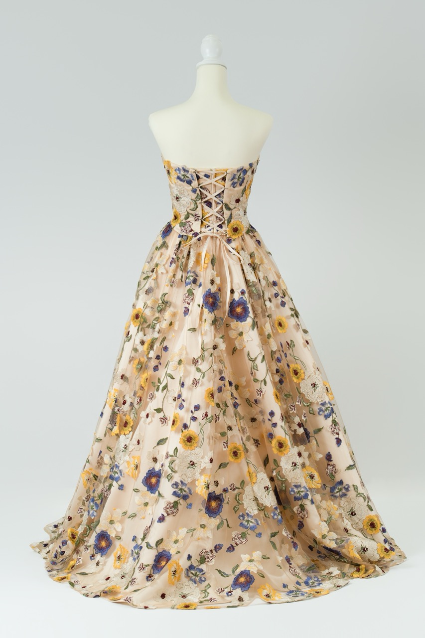 jardin fleuri 001 YE ドレスサイズ（Type：Free / JUST）: 3号～7号：編み上げ