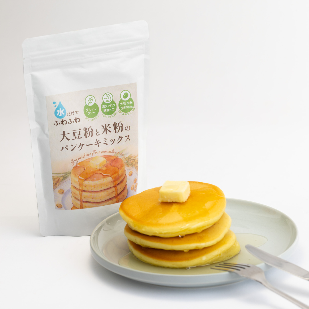 水だけでふわふわ 大豆粉と米粉のパンケーキミックス 200g×2袋　