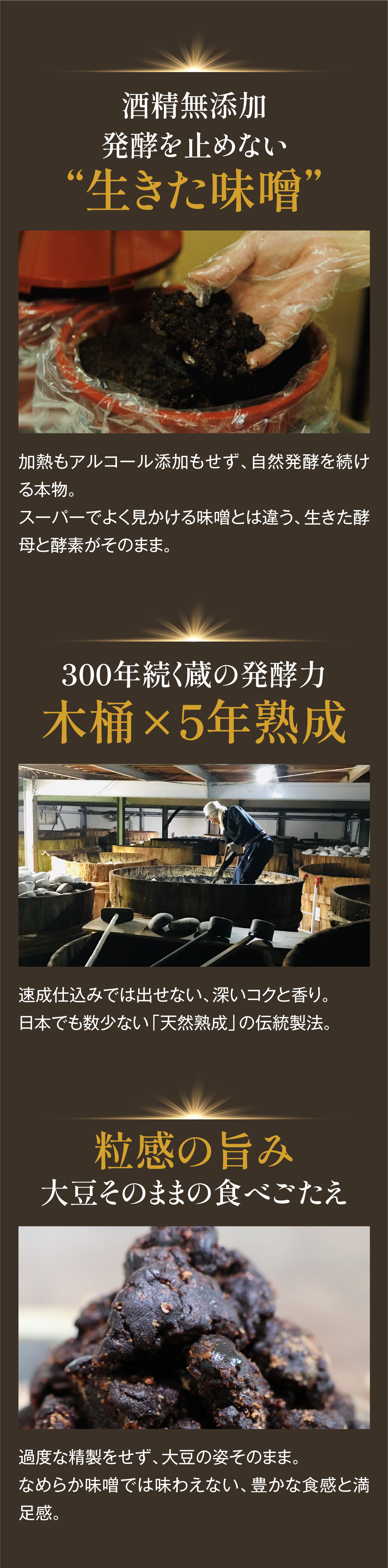 酒精無添加発酵を止めない生きた味噌