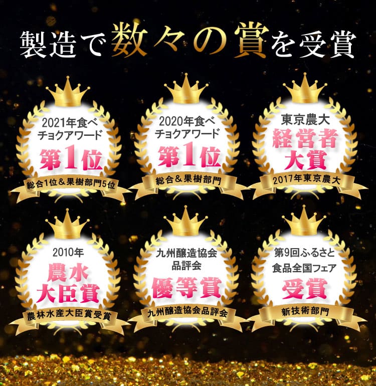 製造で数々の賞を受賞