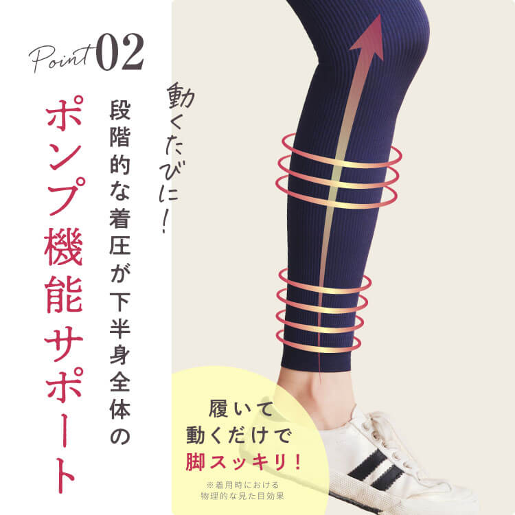 【XL】ベルシアー リブステッチ レギンス5着セットXL オシャレに着こなせるリブ着圧レギンス『ベルシアーリブステッチ