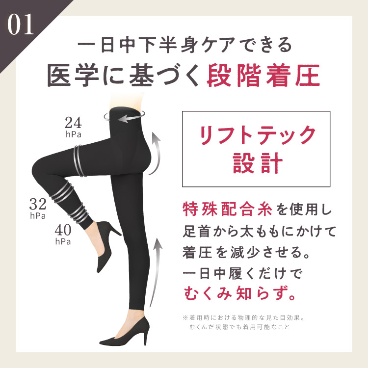 BELLESERIES プレーン着圧レギンスクール　ブラックM プレーン着圧レギンス