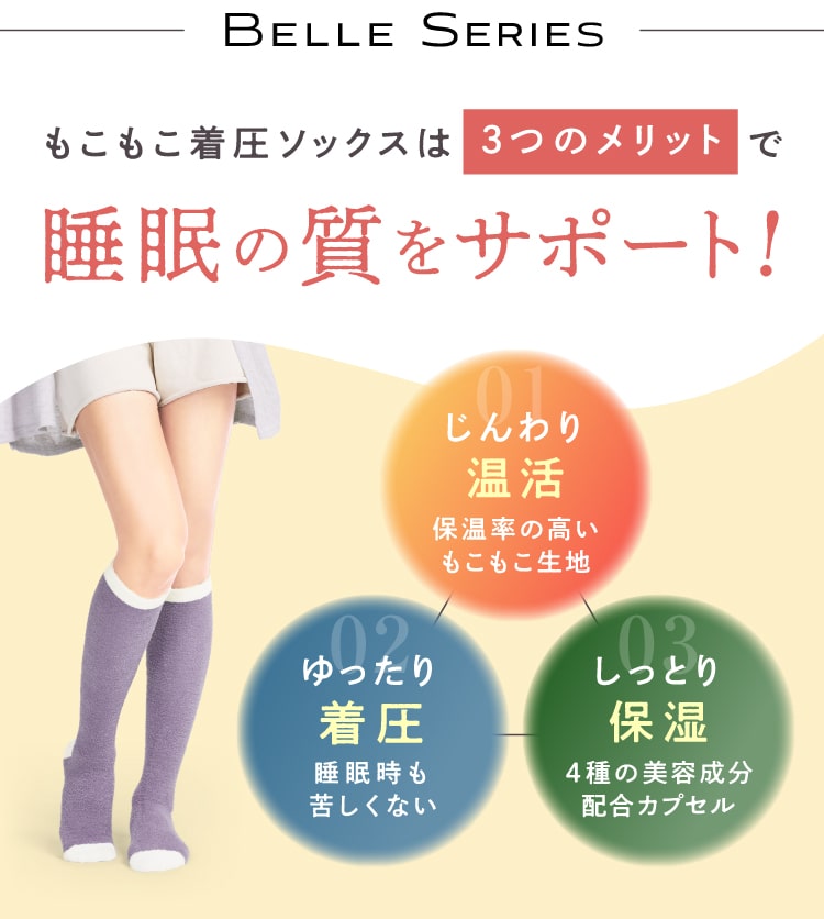 もこもこ着圧ソックスは3つのメリットで睡眠の質をサポート！