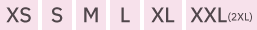 XS, S, M, L, XL, XXL（2XL）