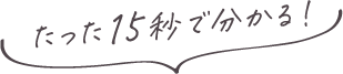 たった15秒で分かる！