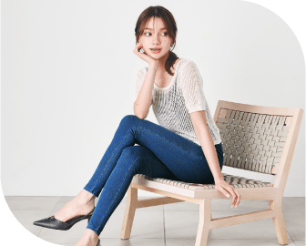 着圧デニムパンツ クールタイプを使用したコーディネート例1